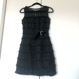 Vintage black lace shift dress